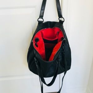 Hammitt black leather large satchel